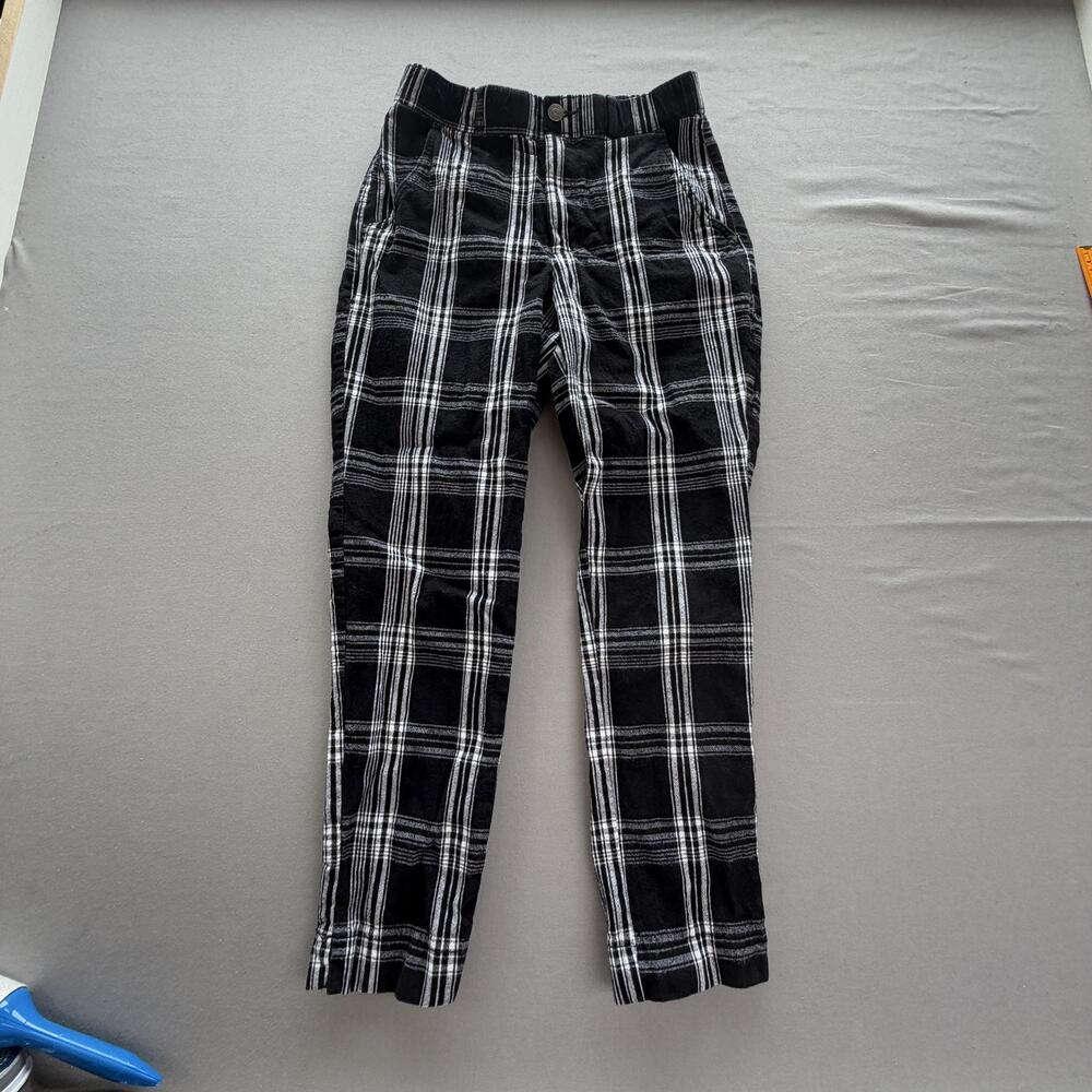 Hollister Pants Womens Small Black Plaid Ultra High-Rise Flannel Tapered Leg